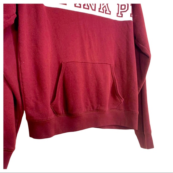 PINK maroon front  3/4 zipper sweatshirt size extra small - Picture 5 of 7
